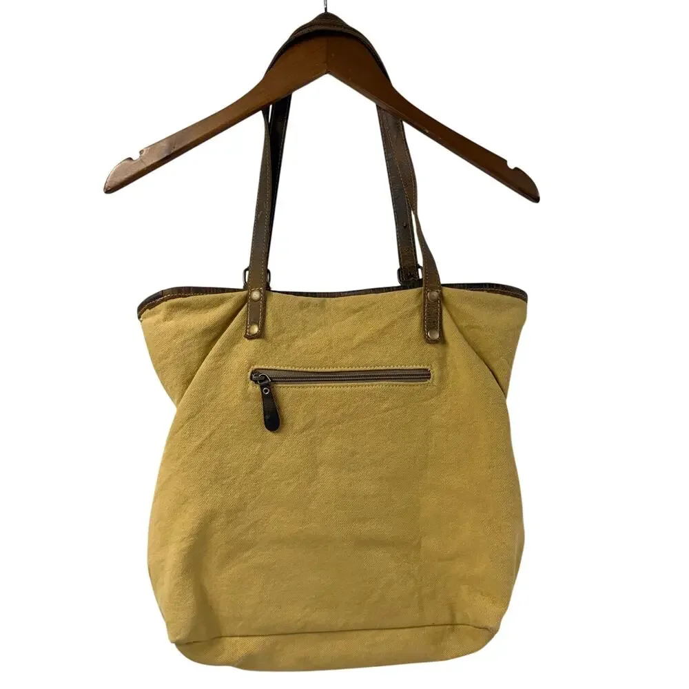 Myra Bag Tote Slouchy Southwestern Brown Textured Boho